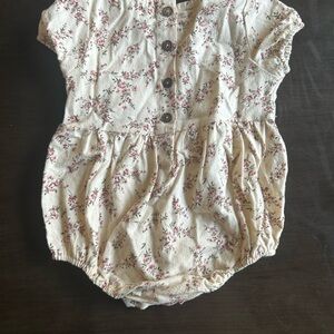 Cream Floral Baby One-Piece Bodysuit